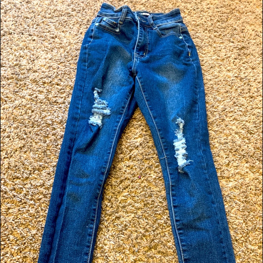 Denim ripped jeans